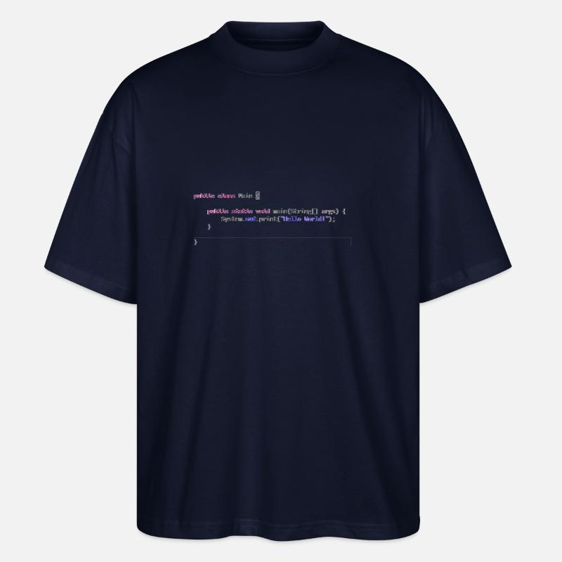 Java Hello World! Geschenkidee - Stanley/Stella Oversized Unisex Bio T-Shirt Blaster 2.0 - Navy
