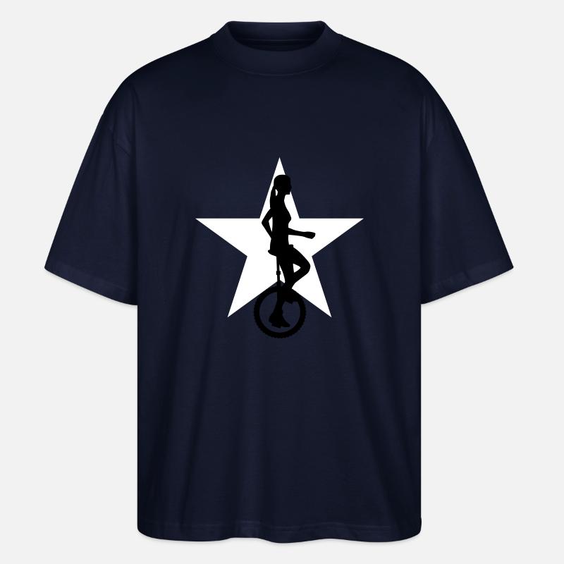 einradfahrerin_2c - Stanley/Stella Oversized Unisex Bio T-Shirt Blaster 2.0 - Navy