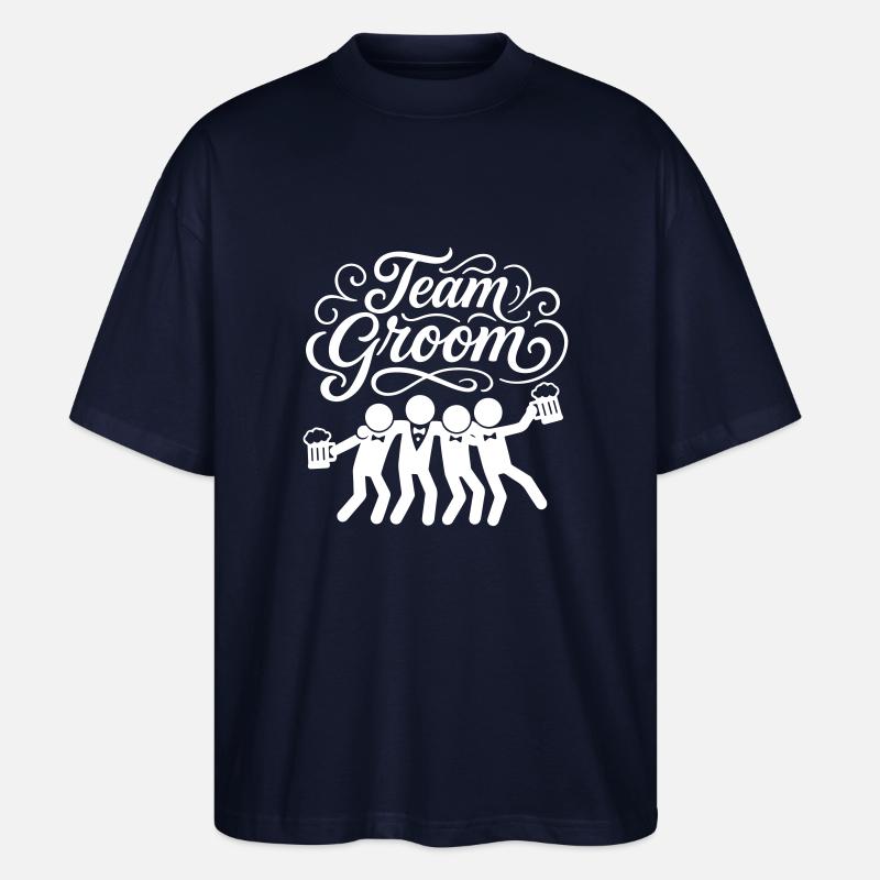 Team Groom Junggesellen - Stanley/Stella Oversized Unisex Bio T-Shirt Blaster 2.0 - Navy