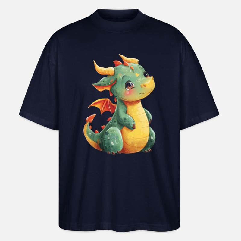 Süßer Baby Drache - Stanley/Stella Oversized Unisex Bio T-Shirt Blaster 2.0 - Navy