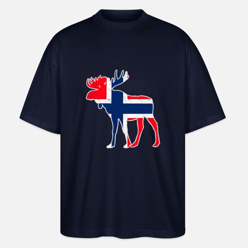 Norwegen Elch - Stanley/Stella Oversized Unisex Bio T-Shirt Blaster 2.0 - Navy