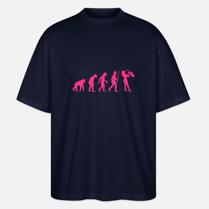 Saxofon Evolution - Stanley/Stella Oversized Unisex Bio T-Shirt Blaster 2.0 - Navy
