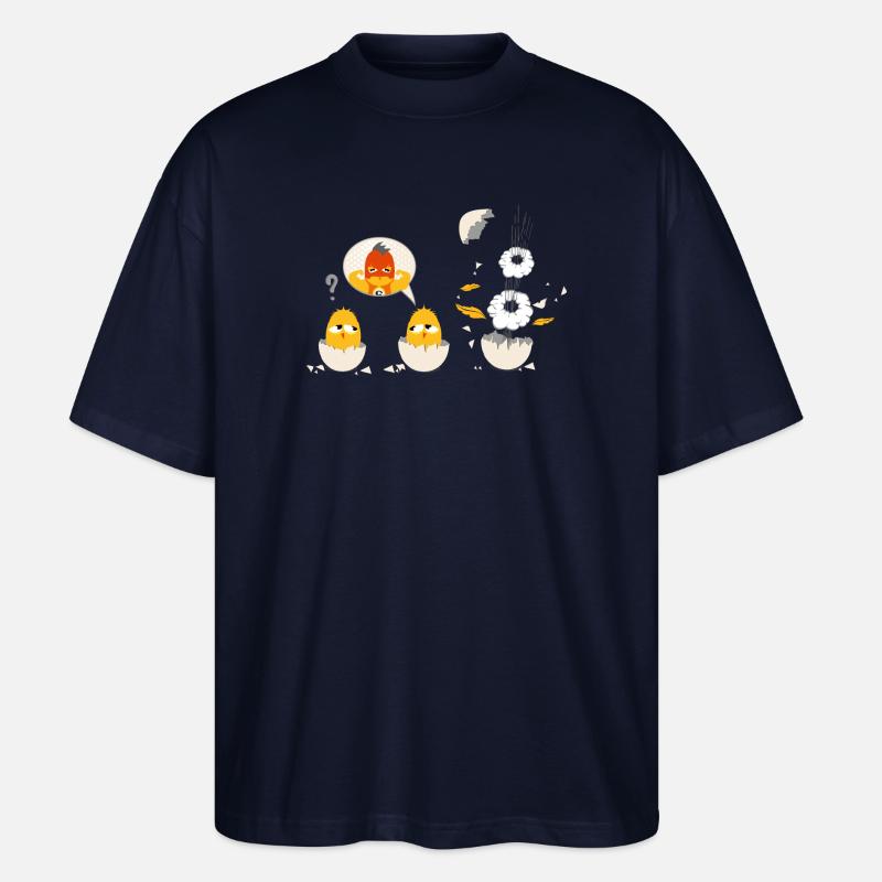 Un poussin comme un super-héros - T-shirt bio Blaster 2.0 coupe oversize Stanley/Stella Unisexe - marine