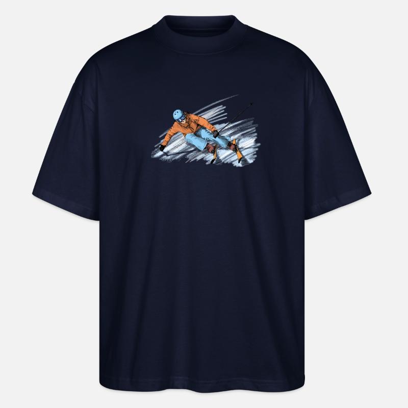 Skiing - Stanley/Stella Oversized Unisex Bio T-Shirt Blaster 2.0 - Navy
