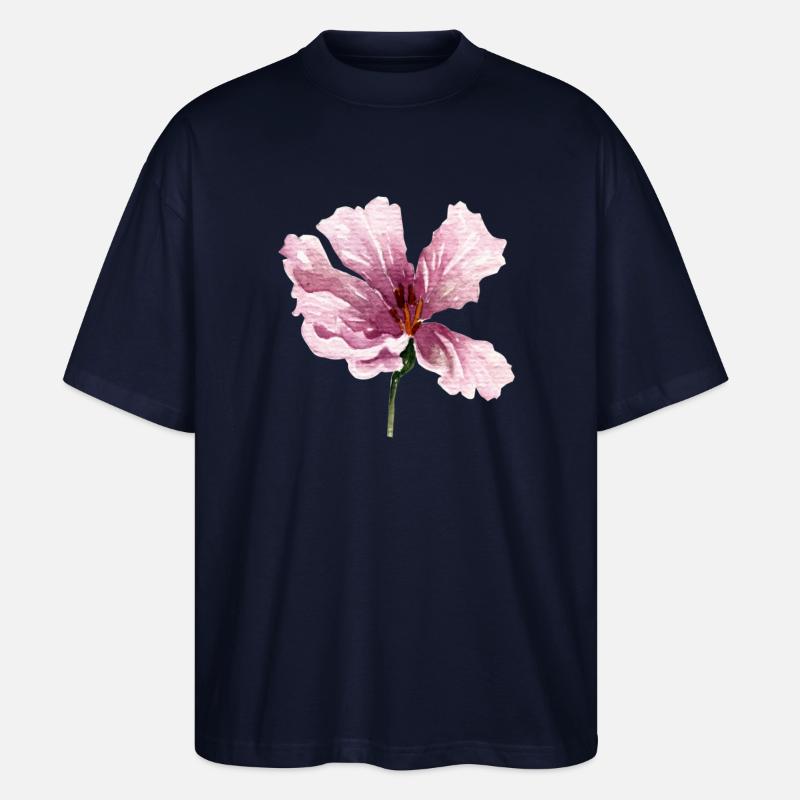 blume rosa - Stanley/Stella Oversized Unisex Bio T-Shirt Blaster 2.0 - Navy
