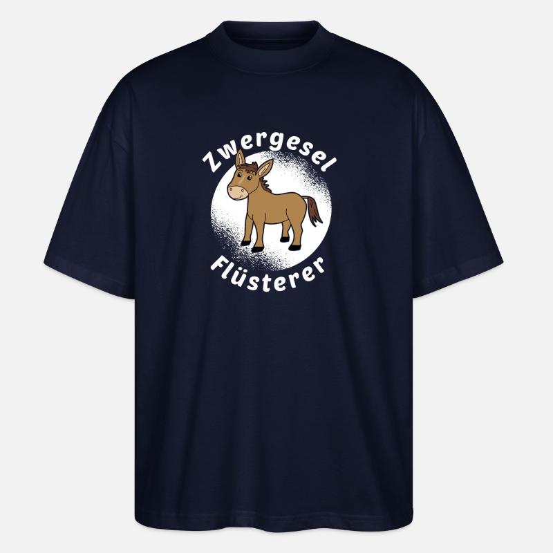 Zwergesel Flüsterer Miniesel Esel Muli Geschenk - Stanley/Stella Oversized Unisex Bio T-Shirt Blaster 2.0 - Navy