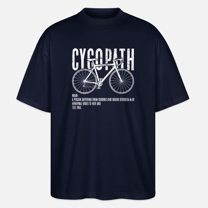 Silhouette de vélo cyclopathe - T-shirt bio Blaster 2.0 coupe oversize Stanley/Stella Unisexe - marine
