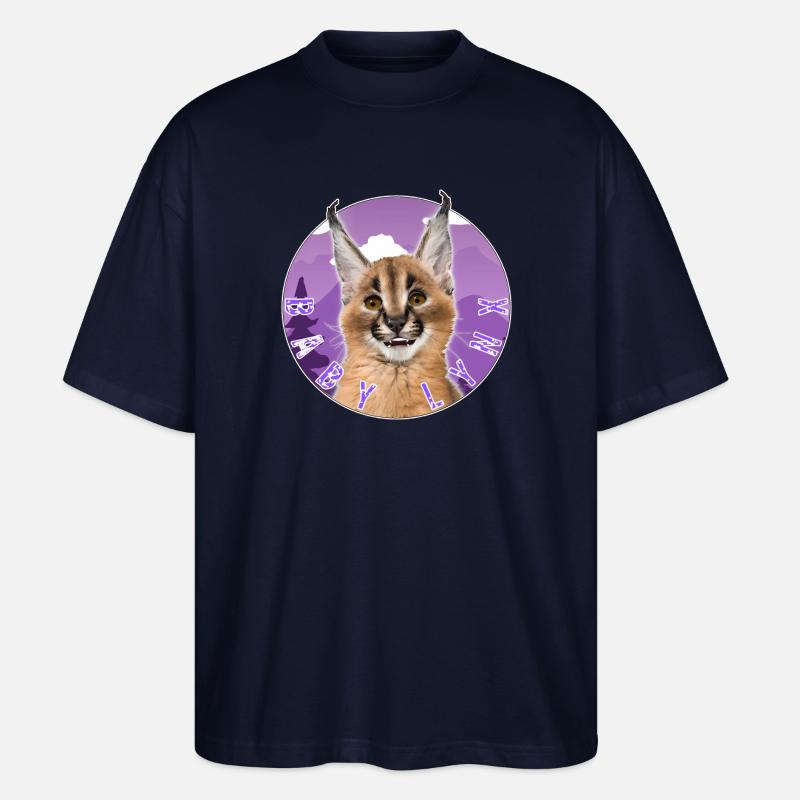 Chat Bébé Lynx - T-shirt bio Blaster 2.0 coupe oversize Stanley/Stella Unisexe - marine