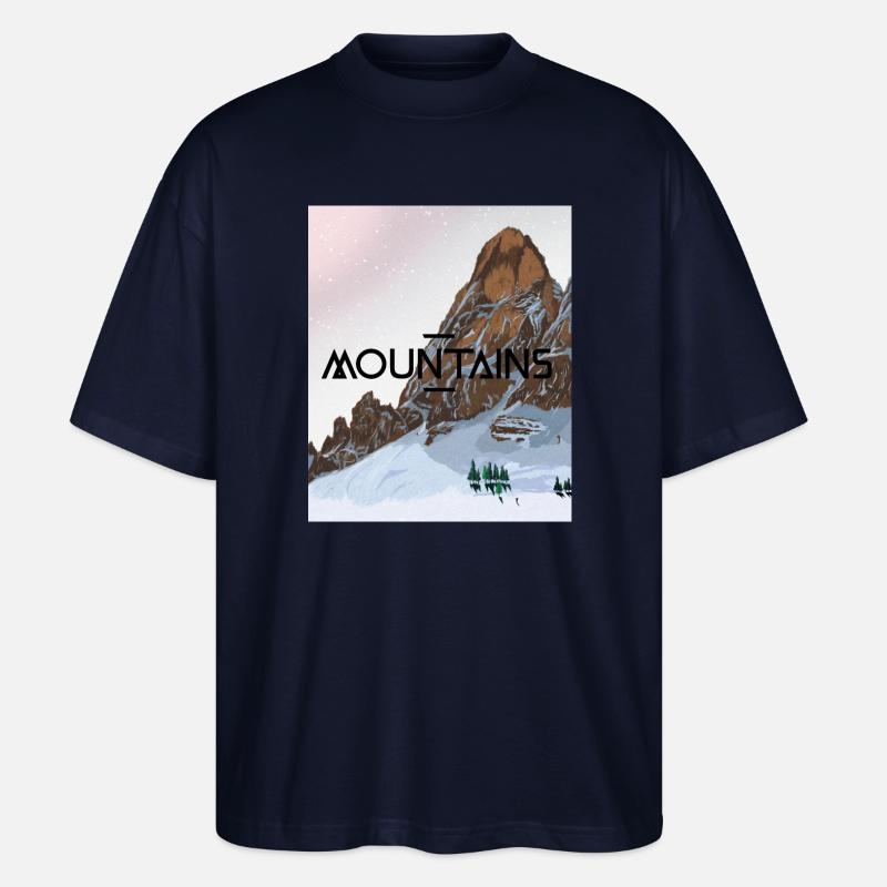 Verschneiter Berg - Stanley/Stella Oversized Unisex Bio T-Shirt Blaster 2.0 - Navy