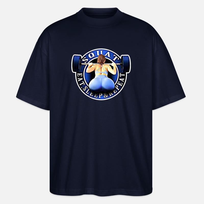 Squat, Eat, Sleep & Repeat. - T-shirt bio Blaster 2.0 coupe oversize Stanley/Stella Unisexe - marine