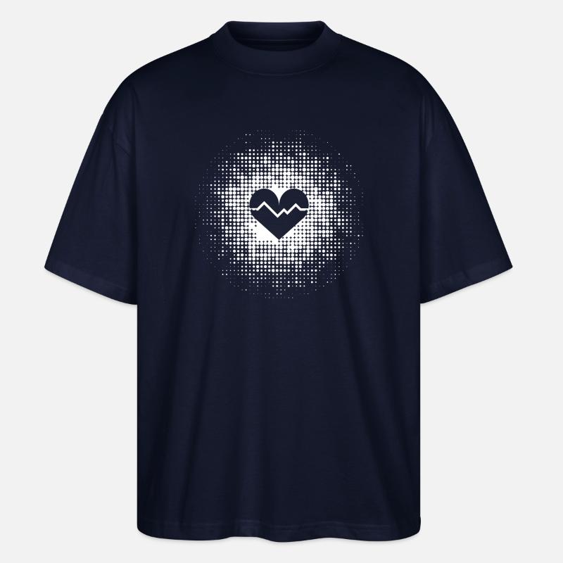 Contexte du cœur en points - T-shirt bio Blaster 2.0 coupe oversize Stanley/Stella Unisexe - marine