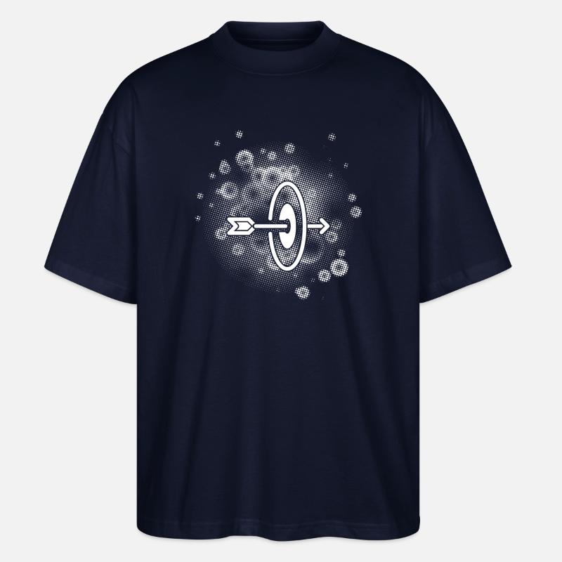 Flèche avec arrière-plan de points - T-shirt bio Blaster 2.0 coupe oversize Stanley/Stella Unisexe - marine