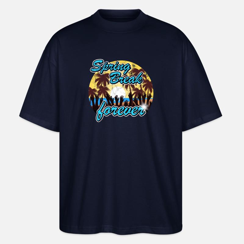 Spring Break forever - Stanley/Stella Oversized Unisex Organic T-shirt Blaster 2.0 - navy