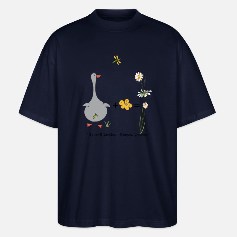 Gans und Blümchen gleich Gänseblümchen - Stanley/Stella Oversized Unisex Bio T-Shirt Blaster 2.0 - Navy