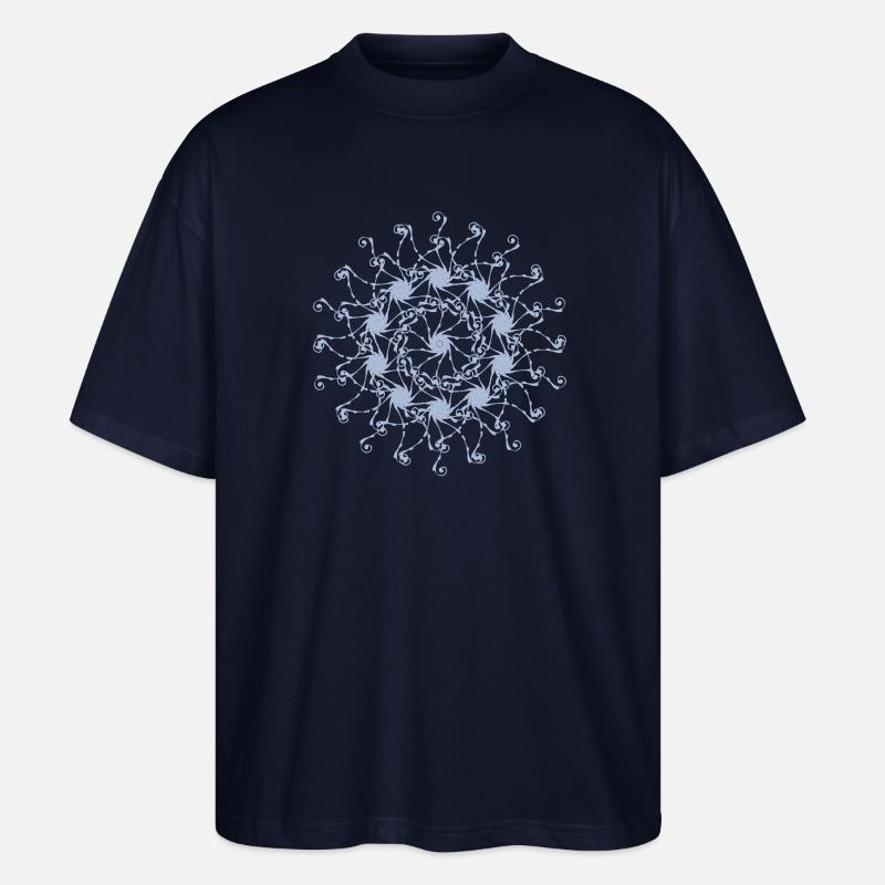 Mandala | Random patterns rotated - Stanley/Stella Oversized Unisex Organic T-shirt Blaster 2.0 - navy