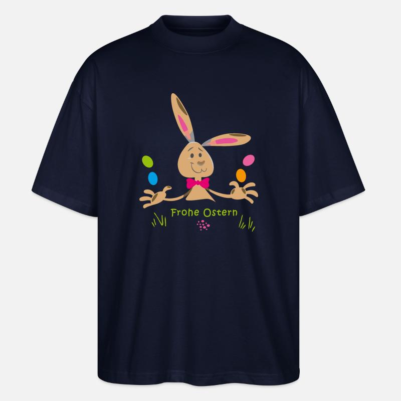 frohe Ostern - Stanley/Stella Oversized Unisex Bio T-Shirt Blaster 2.0 - Navy