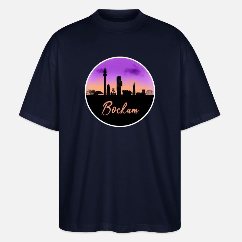 Bochum Fine Skyline - Stanley/Stella Oversized Unisex Bio T-Shirt Blaster 2.0 - Navy