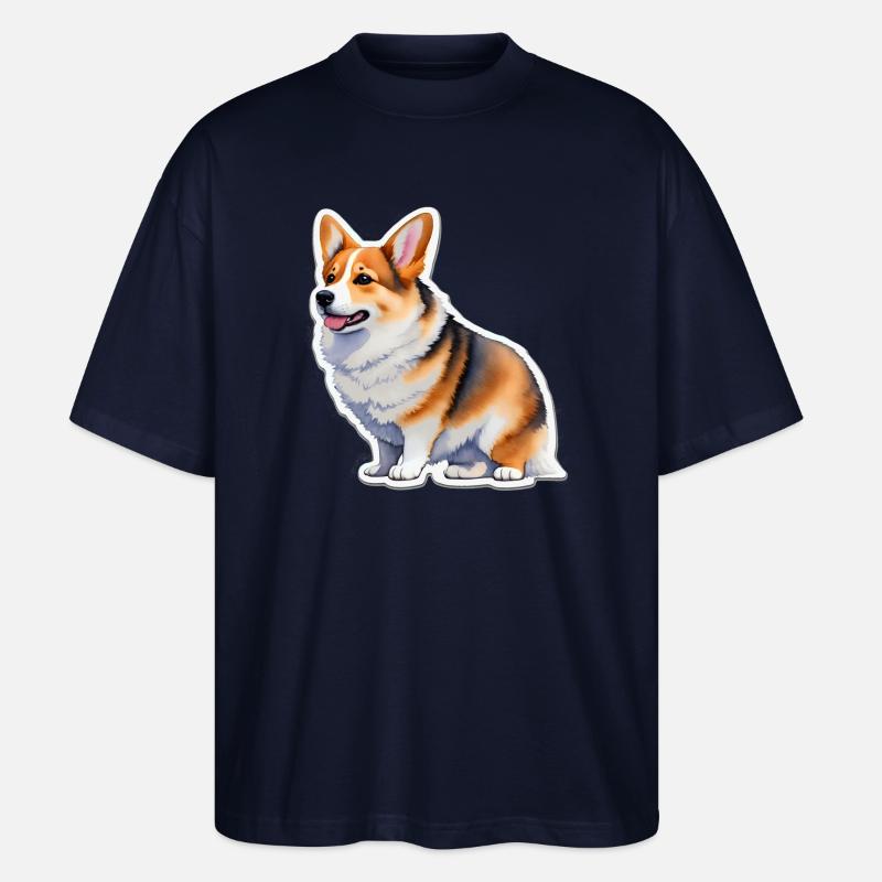 Welsh Corgi - Stanley/Stella Oversized Unisex Bio T-Shirt Blaster 2.0 - Navy