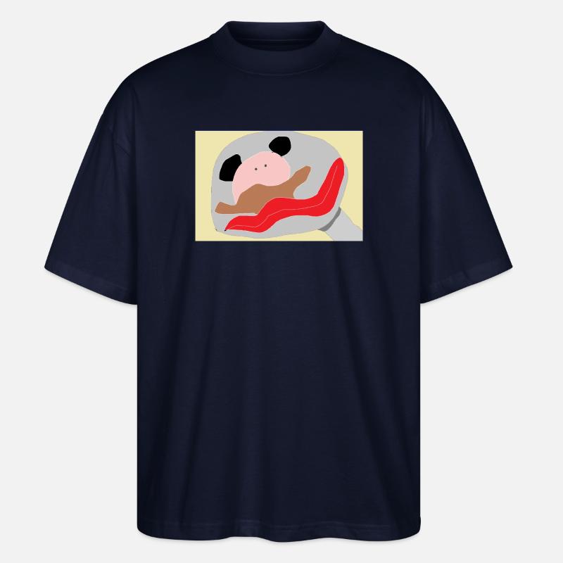 Panda mit roter Zunge - Stanley/Stella Oversized Unisex Bio T-Shirt Blaster 2.0 - Navy
