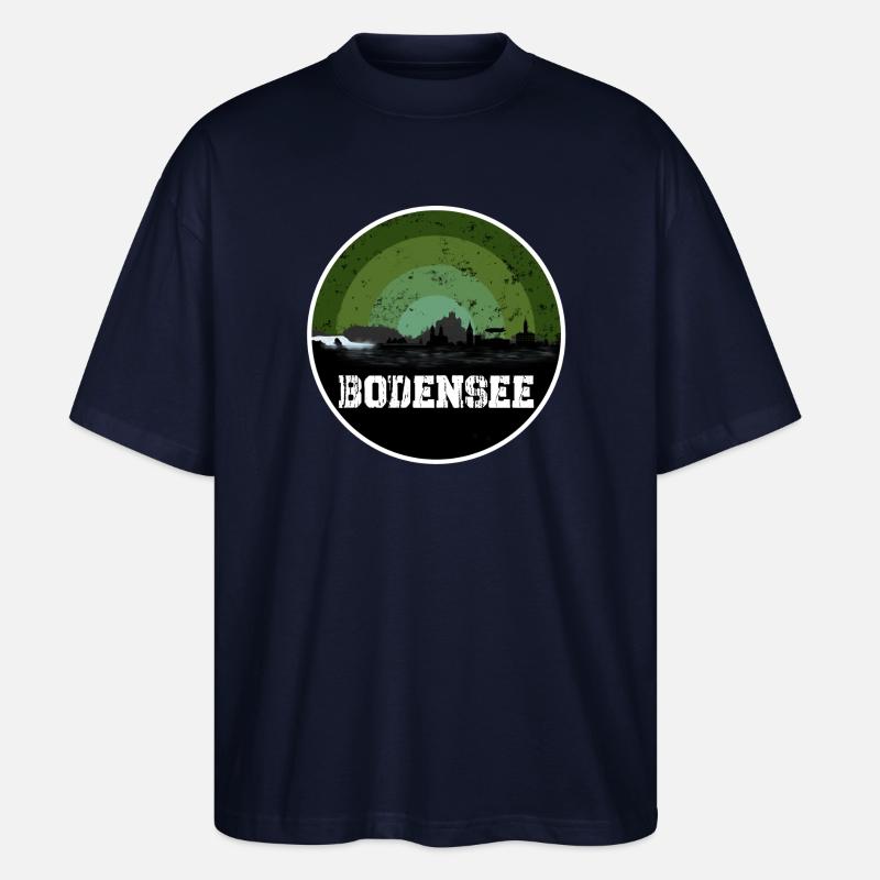 Bodensee Original Skyline - Stanley/Stella Oversized Unisex Bio T-Shirt Blaster 2.0 - Navy