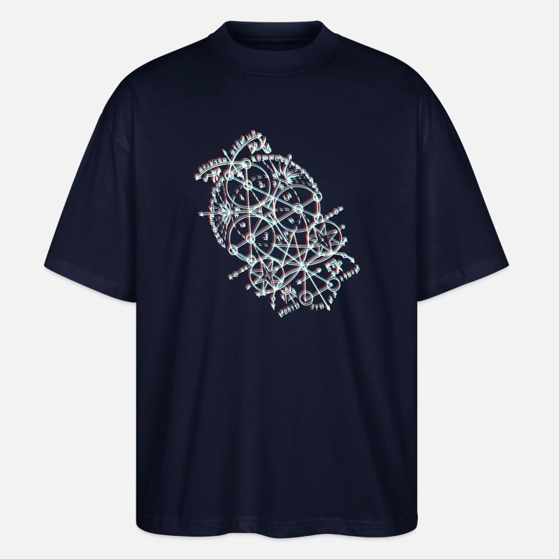 Anaglyphische geometrische Bahn - Stanley/Stella Oversized Unisex Bio T-Shirt Blaster 2.0 - Navy
