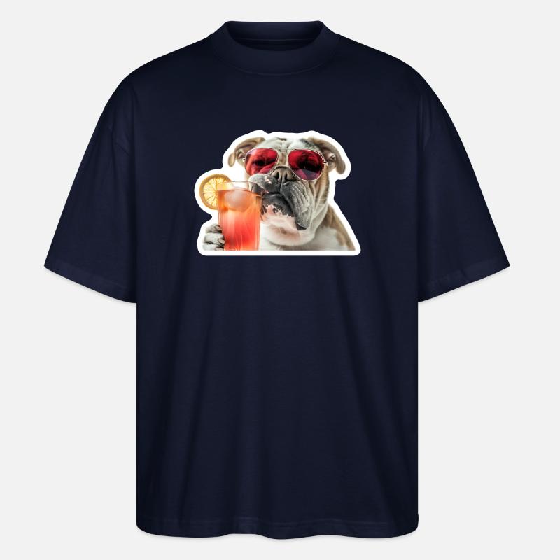 bully drinking cocktail - Stanley/Stella Oversized Unisex Organic T-shirt Blaster 2.0 - navy