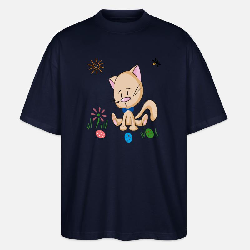 Easter Easter Eggs - Stanley/Stella Oversized Unisex Organic T-shirt Blaster 2.0 - navy