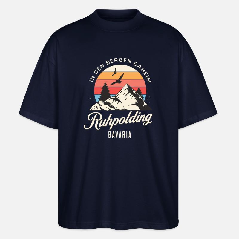 Ruhpolding - In den Bergen daheim - Stanley/Stella Oversized Unisex Bio T-Shirt Blaster 2.0 - Navy