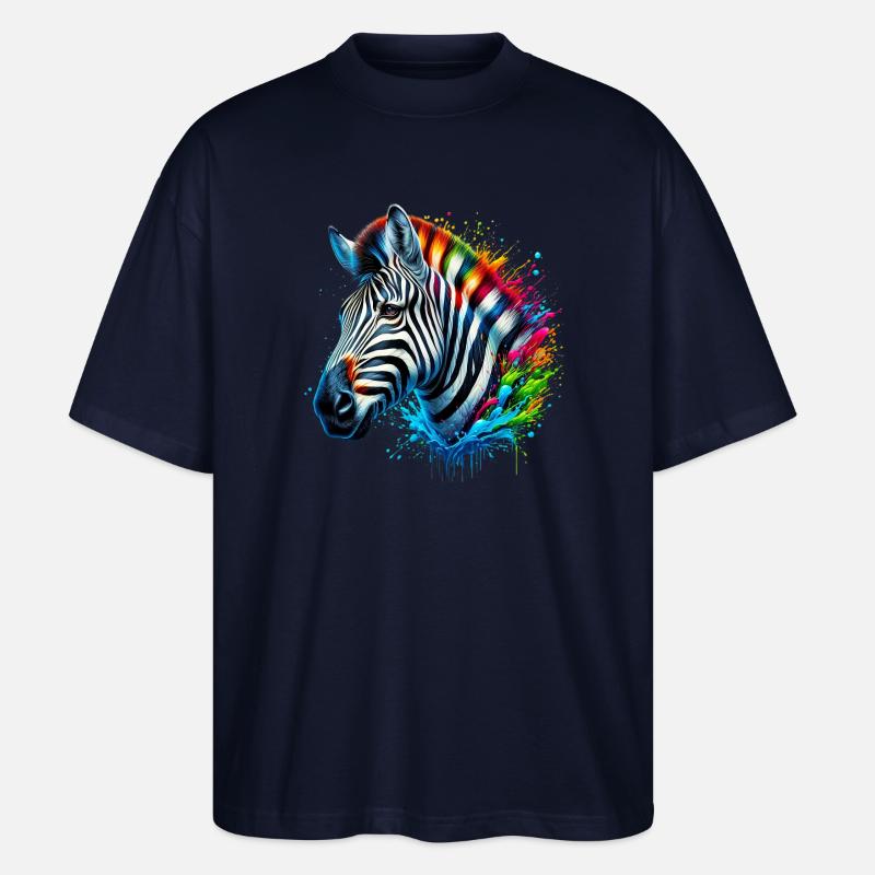 Zebra - Stanley/Stella Oversized Unisex Organic T-shirt Blaster 2.0 - navy