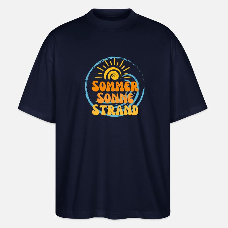 Sommer Sonne Strand Nectarine 3 - Stanley/Stella Oversized Unisex Bio T-Shirt Blaster 2.0 - Navy