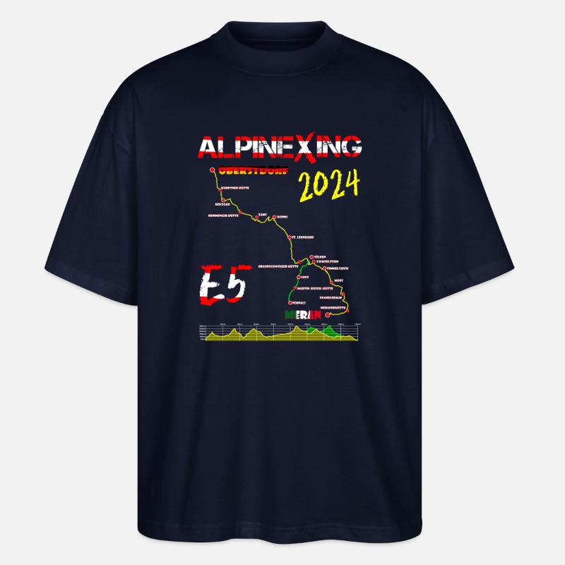 E5 Oberstdorf Meran 2024 - Stanley/Stella Oversized Unisex Bio T-Shirt Blaster 2.0 - Navy