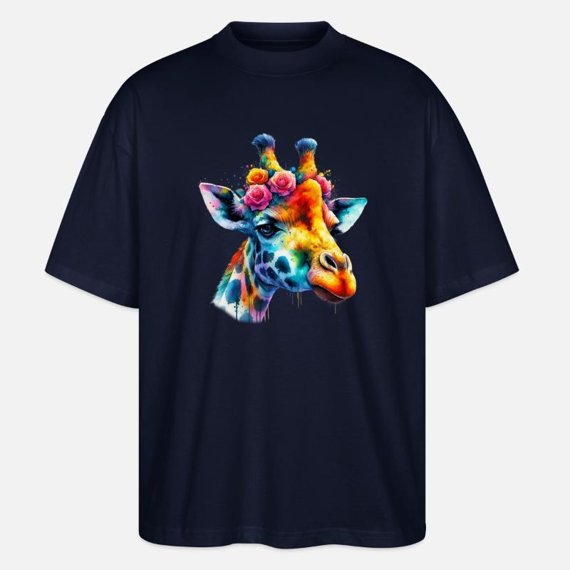 Giraffe - Stanley/Stella Oversized Unisex Bio T-Shirt Blaster 2.0 - Navy