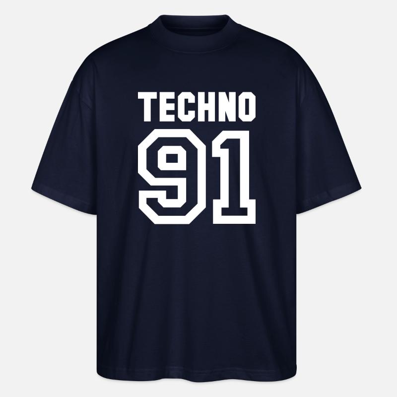 TECHNO Rave 90er Raver - Stanley/Stella Oversized Unisex Bio T-Shirt Blaster 2.0 - Navy