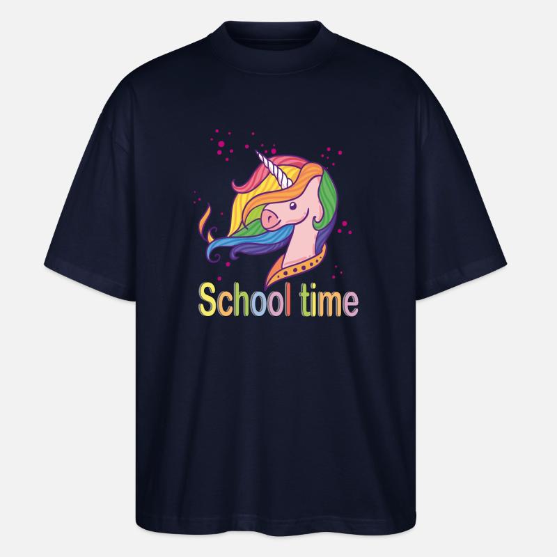 School Time, Einschulung - Stanley/Stella Oversized Unisex Bio T-Shirt Blaster 2.0 - Navy
