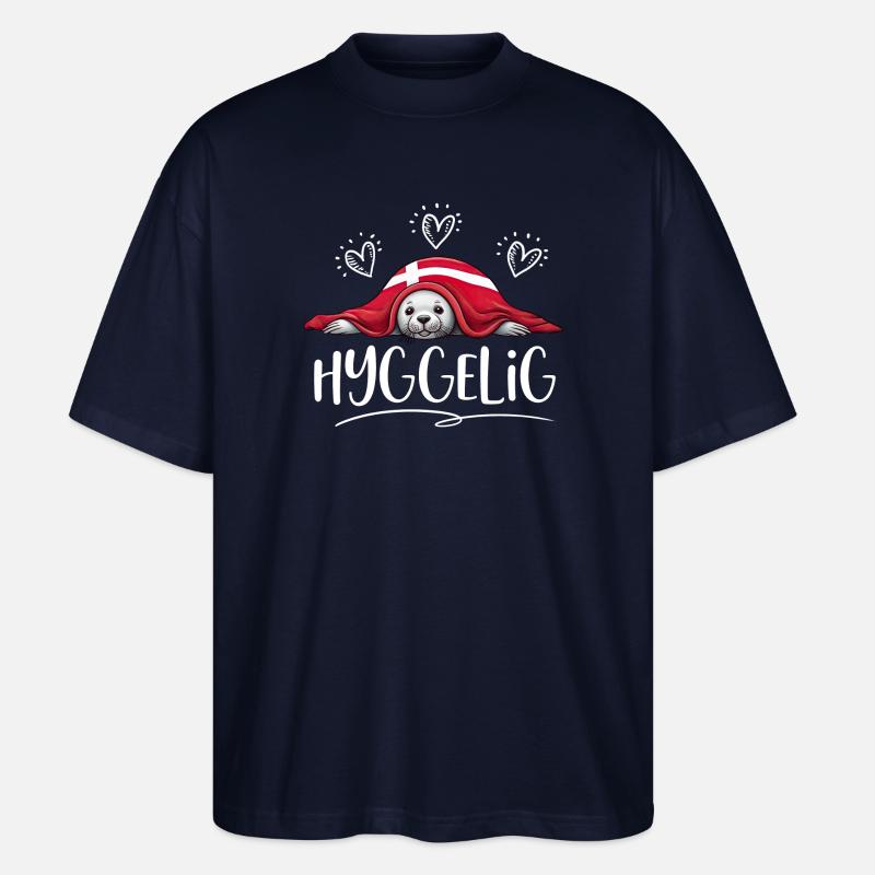 HYGGELIG - Robbe - Dänemark -w - Stanley/Stella Oversized Unisex Bio T-Shirt Blaster 2.0 - Navy