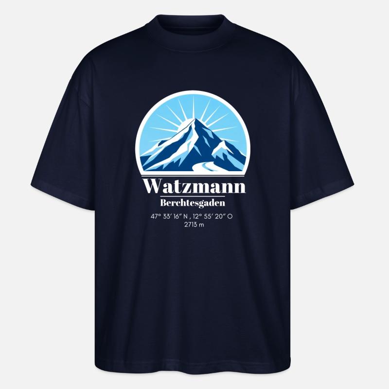 Watzmann Berchtesgaden Ski Winter Berg - Stanley/Stella Oversized Unisex Bio T-Shirt Blaster 2.0 - Navy