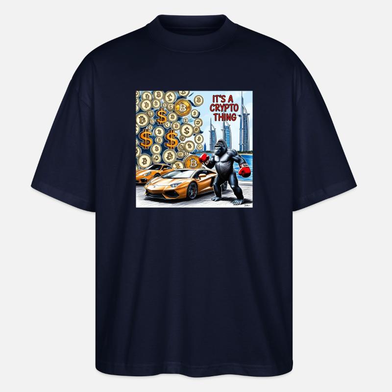 Krypto-Gorilla City Drive - Stanley/Stella Oversized Unisex Bio T-Shirt Blaster 2.0 - Navy