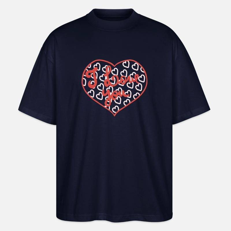 Je t’aime - T-shirt bio Blaster 2.0 coupe oversize Stanley/Stella Unisexe - marine