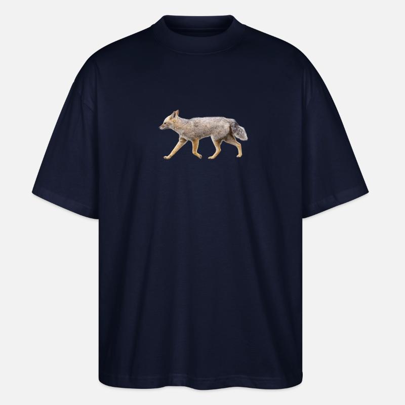 Fuchs in Silhouette Wild Night - Stanley/Stella Oversized Unisex Bio T-Shirt Blaster 2.0 - Navy