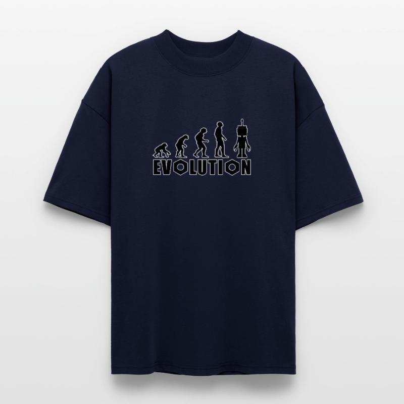 Evolution from human to android Stanley/Stella Oversized Unisex Organic T-shirt Blaster 2.0