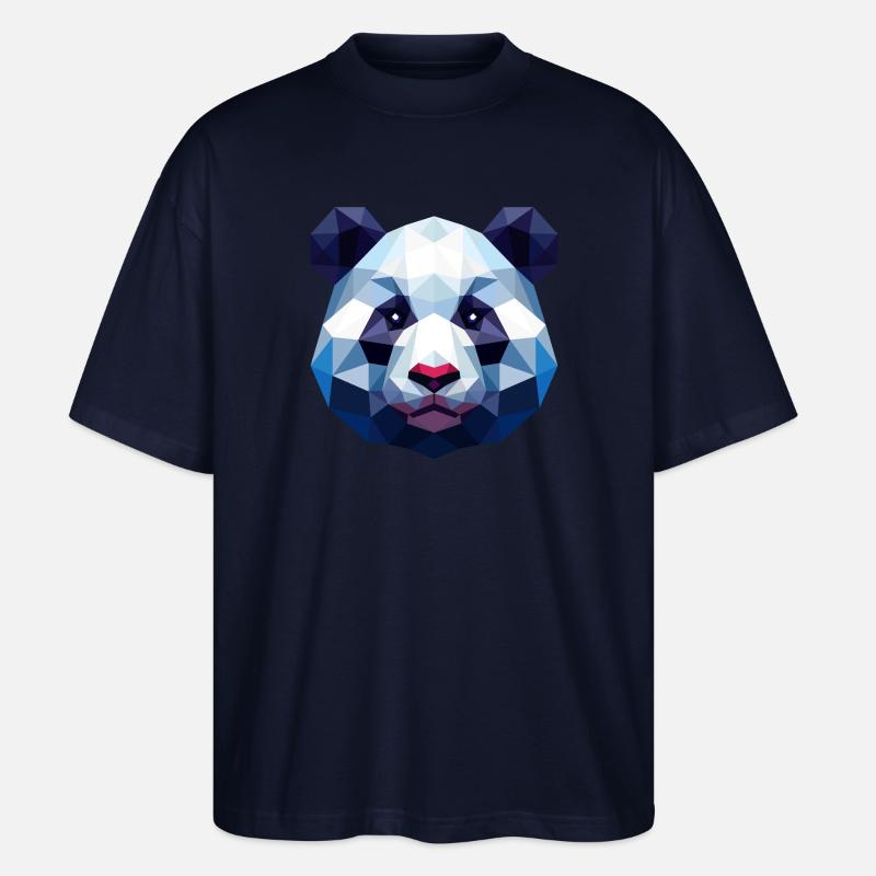 Panda Lowpoly - Stanley/Stella Oversized Unisex Bio T-Shirt Blaster 2.0 - Navy