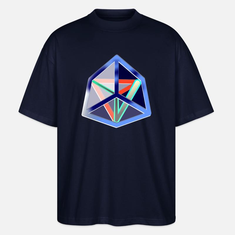 Geometrischer Move (Icy Cube) - Stanley/Stella Oversized Unisex Bio T-Shirt Blaster 2.0 - Navy
