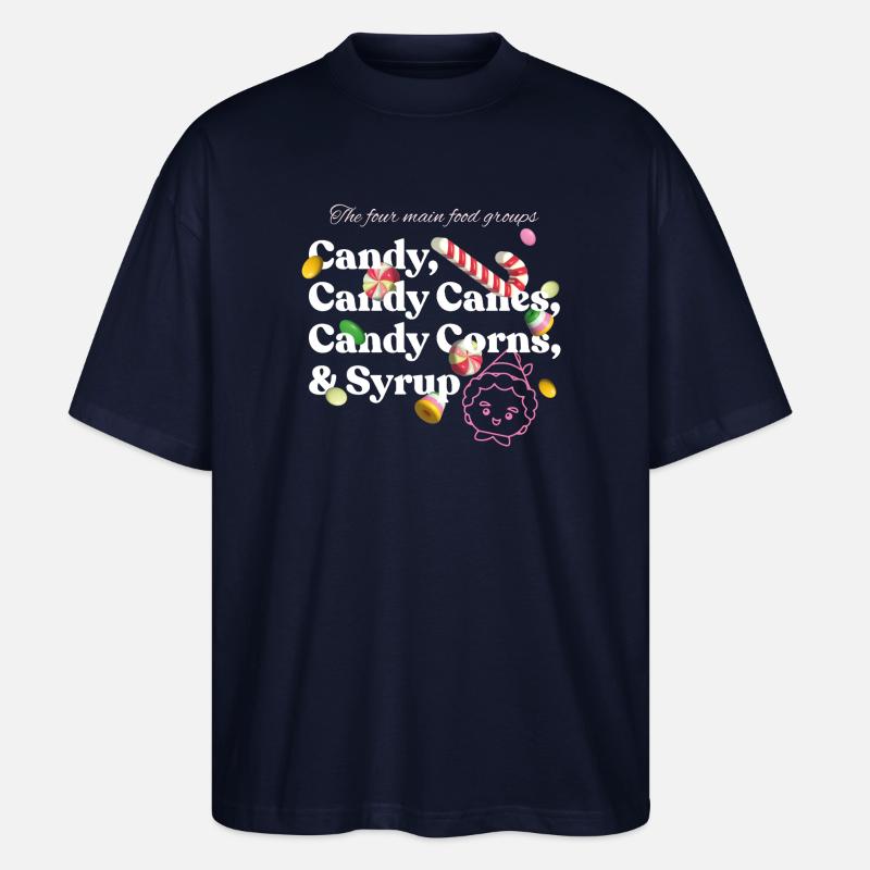 Buddy Der Weihnachtself Candy Design - Stanley/Stella Oversized Unisex Bio T-Shirt Blaster 2.0 - Navy