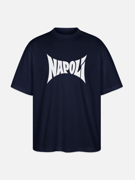 Conception typographique de Naples - T-shirt bio Blaster 2.0 coupe oversize Stanley/Stella Unisexe - marine