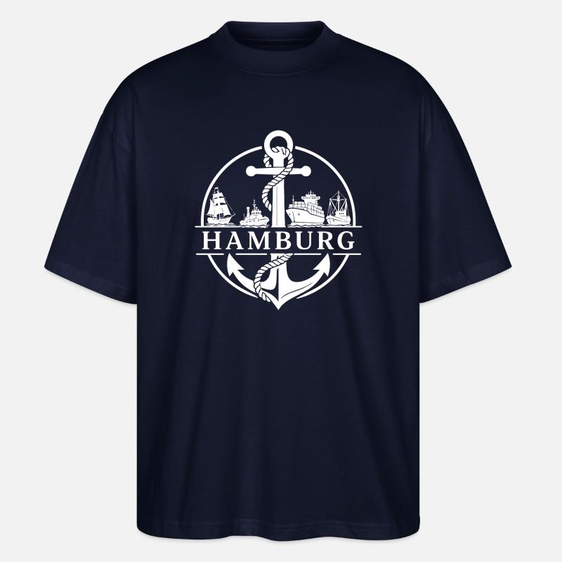 Hamburg Boote - Stanley/Stella Oversized Unisex Bio T-Shirt Blaster 2.0 - Navy