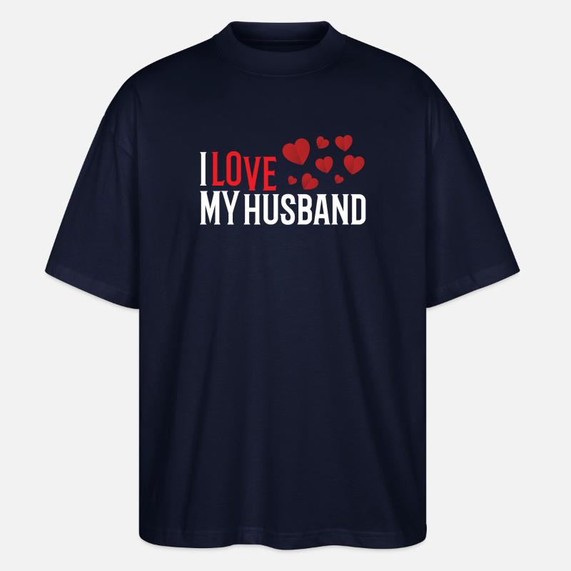 Ich liebe meinen Ehemann - Stanley/Stella Oversized Unisex Bio T-Shirt Blaster 2.0 - Navy