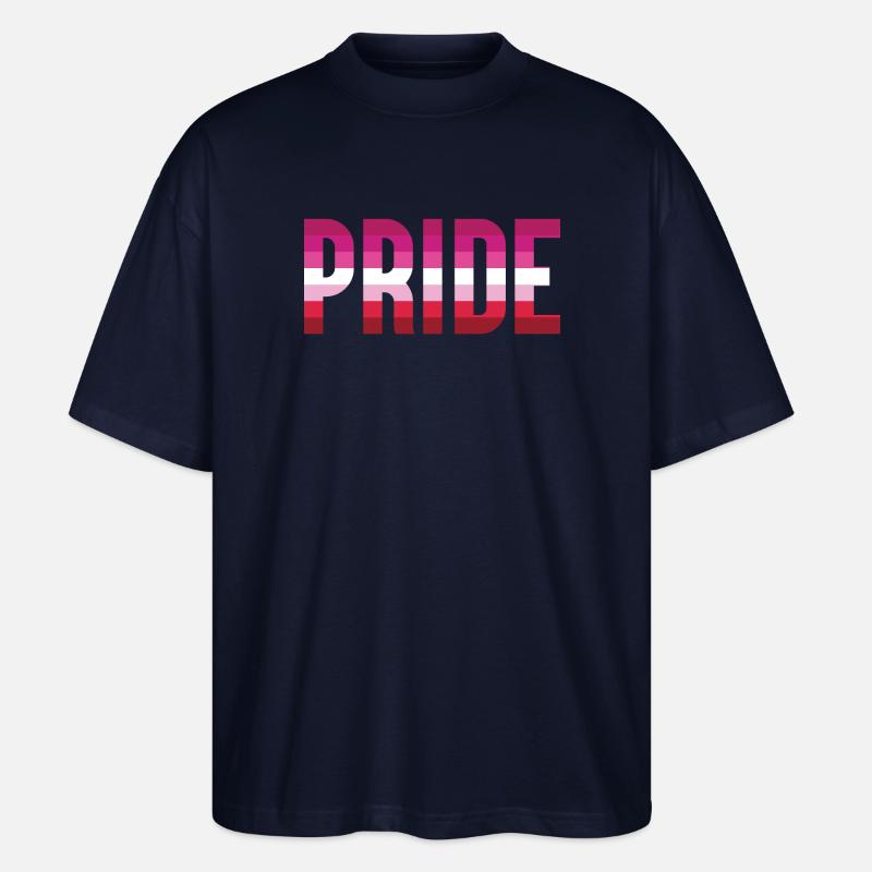 Pride Month LGBT - Lesbian Pride - Stanley/Stella Oversized Unisex Bio T-Shirt Blaster 2.0 - Navy
