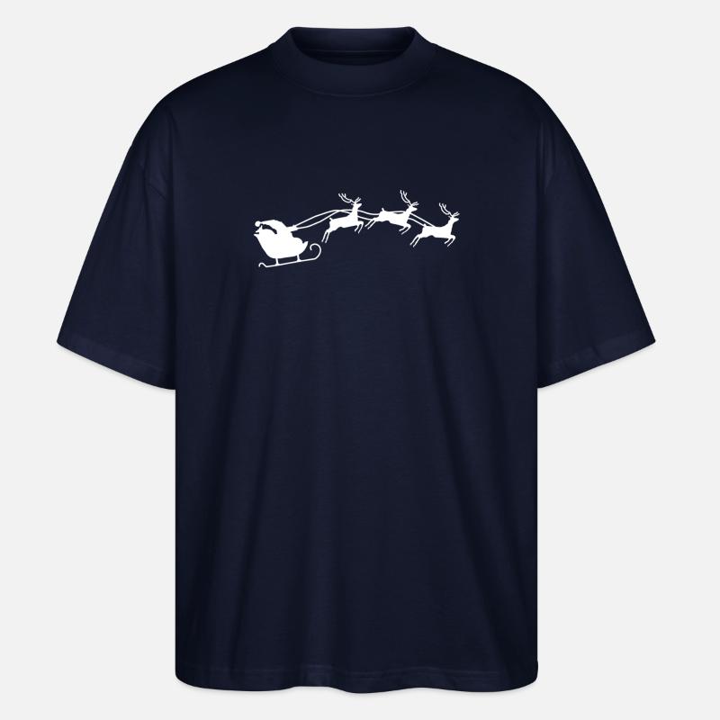 Weihnachtsmann mit Schlitten - Stanley/Stella Oversized Unisex Bio T-Shirt Blaster 2.0 - Navy