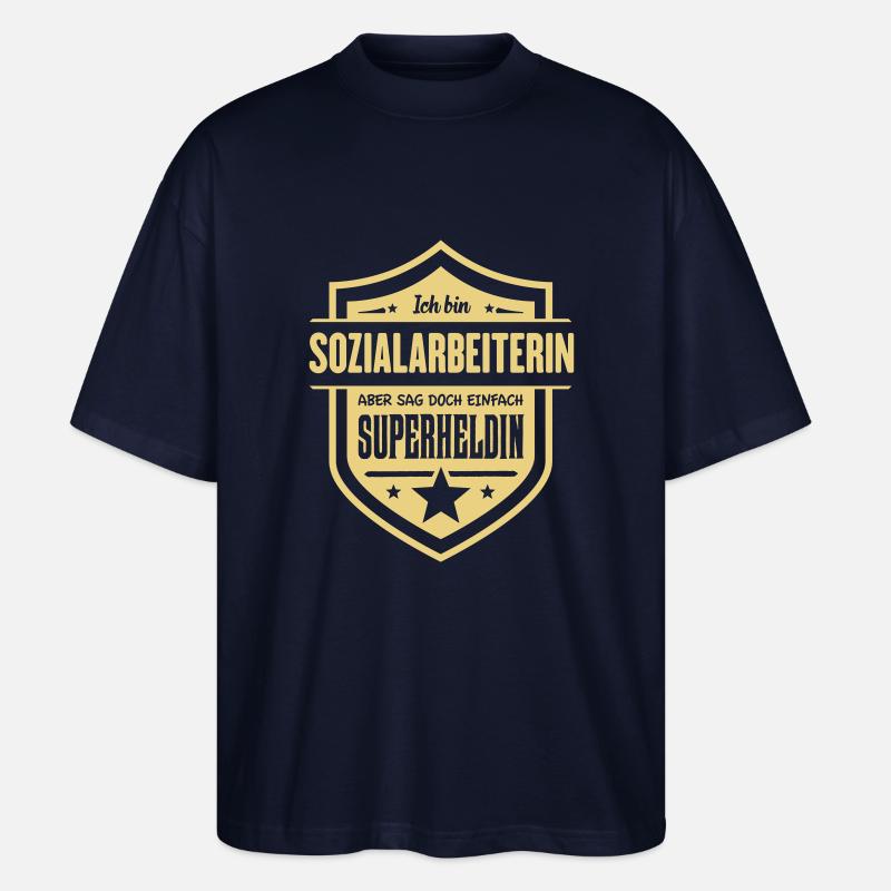 Super Sozialarbeiterin - Stanley/Stella Oversized Unisex Bio T-Shirt Blaster 2.0 - Navy
