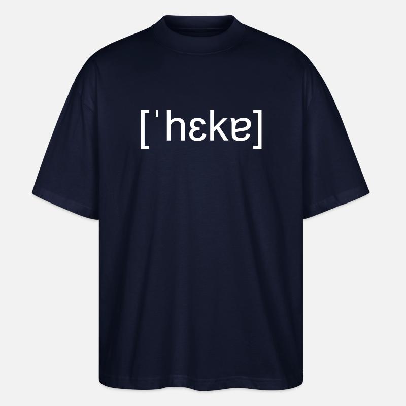 Hacker, phonetic spelling, white - Stanley/Stella Oversized Unisex Organic T-shirt Blaster 2.0 - navy